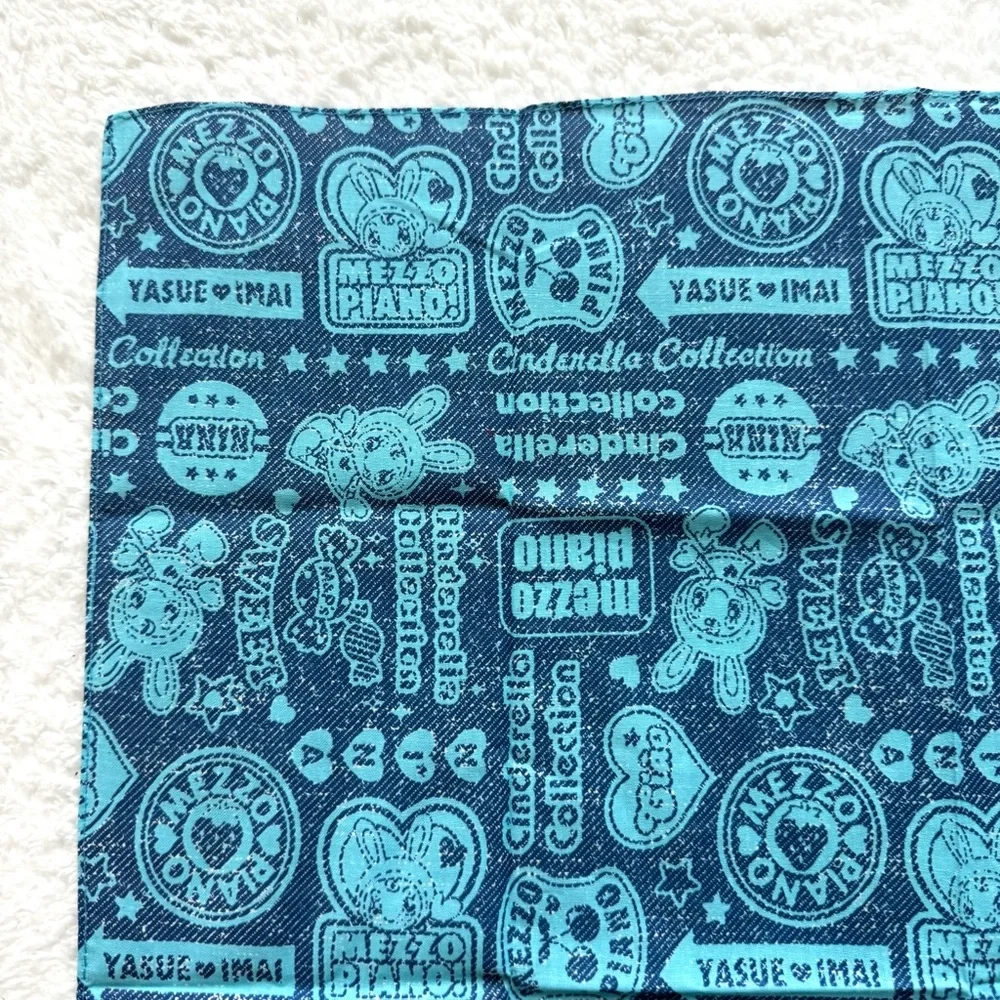 RARE Mezzo Piano Berrie Bandana Scarf Blue Y2K Heisei Gal